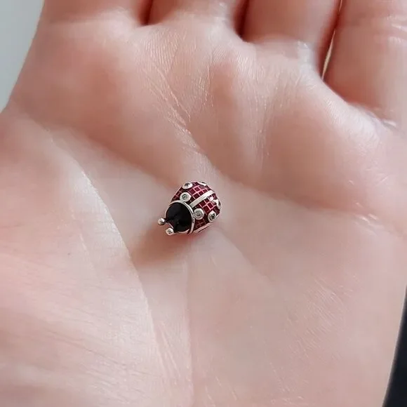 925 Sterling Silver Ladybug Charm - Picture 4 of 5